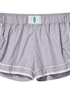 FP Movement by Free People Light Gray Athletic Shorts with Cream Trim
